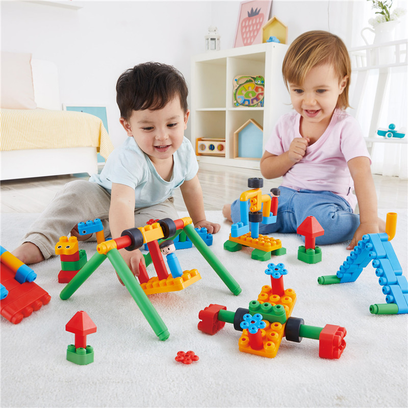 Kit Taman Bermain Petualangan Hape PolyM | 110 Piece Building Brick Toy Set dengan Figurines & Accessories
