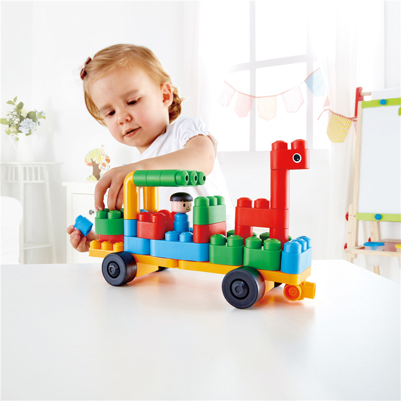 Mobil Penjaga Kebun Binatang Hape PolyM | 40 Piece Building Brick Animal Vehicle Toy Set dengan Figurines & Accessories