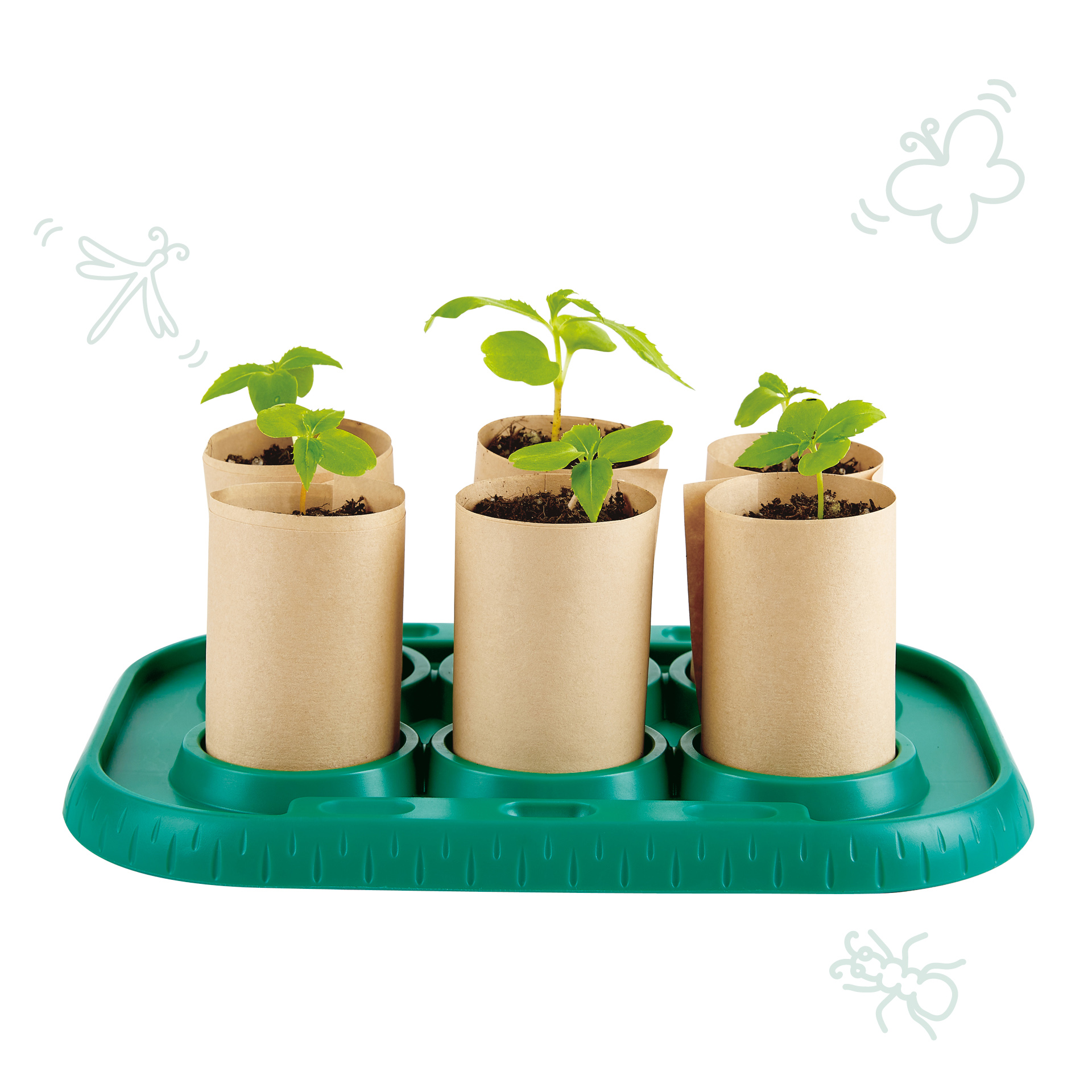 Rumah Kaca Tukang Kebun Hape | Tumbuhkan Kit Tanaman Anda Sendiri untuk Anak-Anak dengan Cetakan Bambu Untuk Membuat Vas Kertas untuk Bibit, 4 Tahun Ke Atas