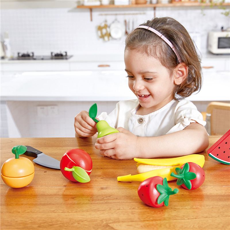 Playset Buah Sehat HaPe | Bermain Buah Makanan Set dengan Pisau Mainan untuk Bermain Pretend | 3+ tahun