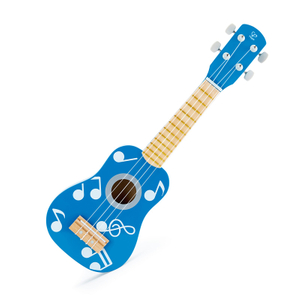 Mainan Kayu Hape Anak Ukulele | Instrumen Musik 21 Inch dengan Suara Vibrant Dan Tali Nilon Tunable, Biru
