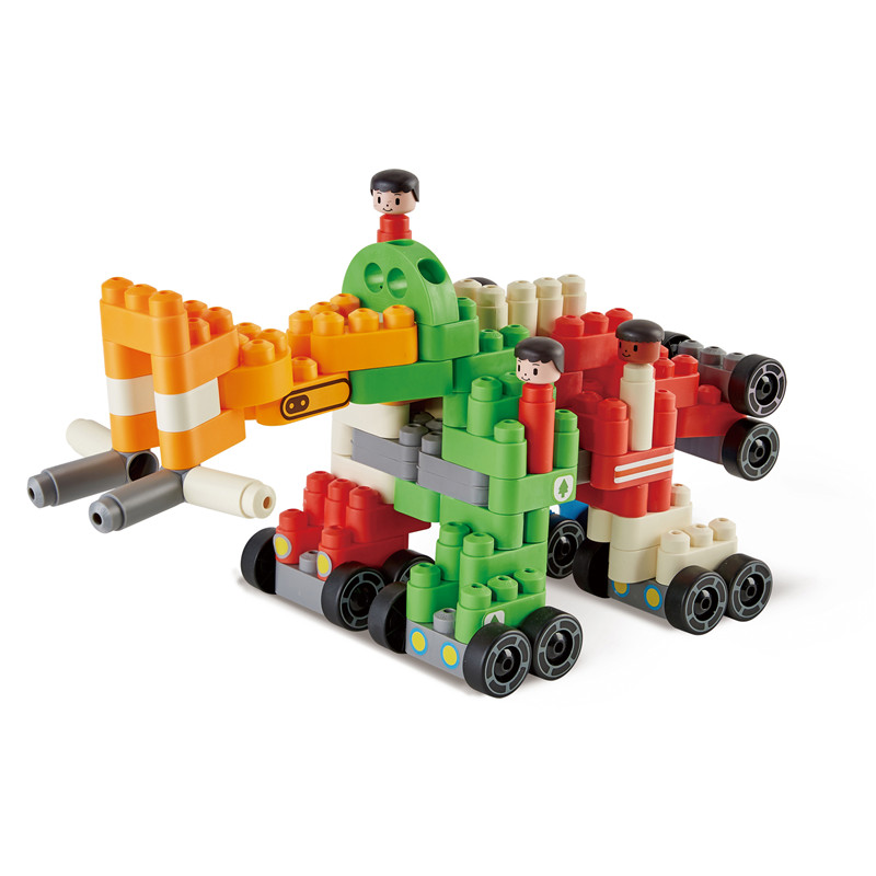 Kendaraan Hape PolyM City | 130 Piece Building Brick Vehicle Toy Set dengan Figurines & Accessories