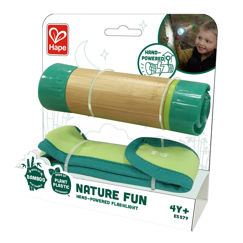 Senter Bertenaga Tangan Hape | Mainan Bercahaya Isi Ulang Plastik Bambu & Tanaman Untuk Anak-Anak, Hijau