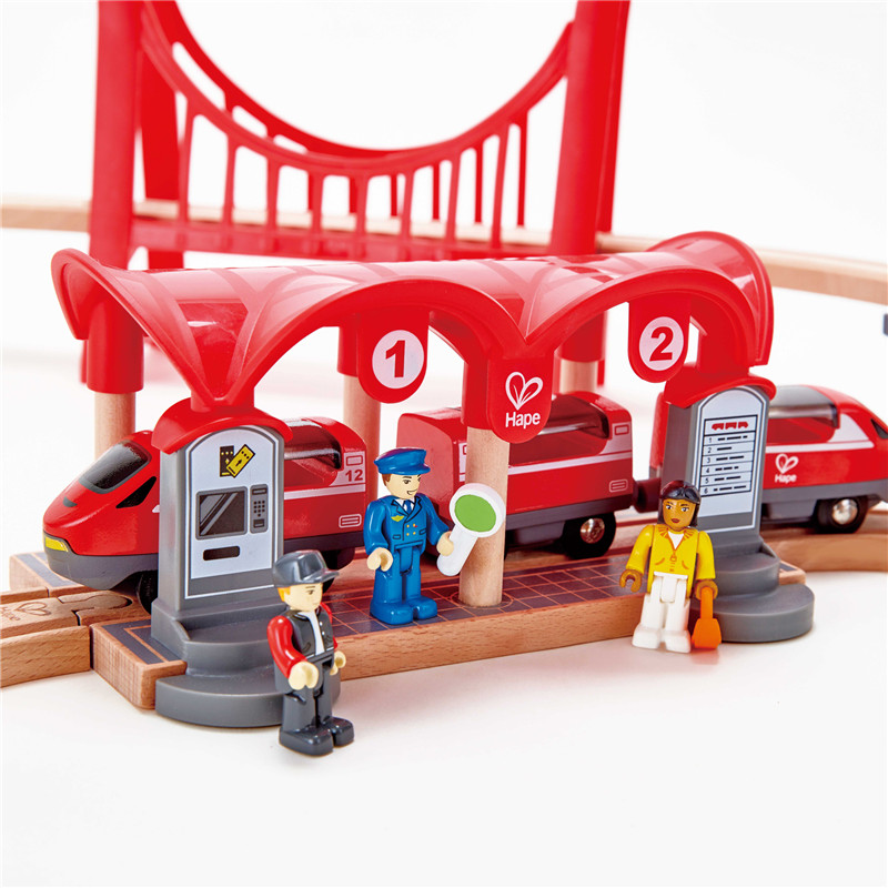 Set Kereta Api Kota Hape Sibuk |Set Mainan Rel Kayu Bertema Kota Lengkap Untuk Balita