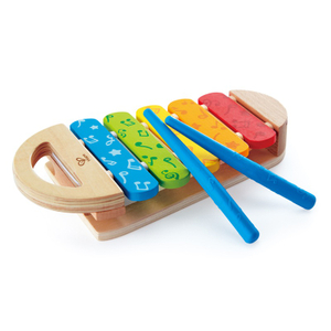 Hape Rainbow Xylophone | Kayu Rainbow Xylophone dengan Non-slip Stick dan Motif Catatan Musik, Mainan Musik untuk Anak-anak 12 bulan ke atas