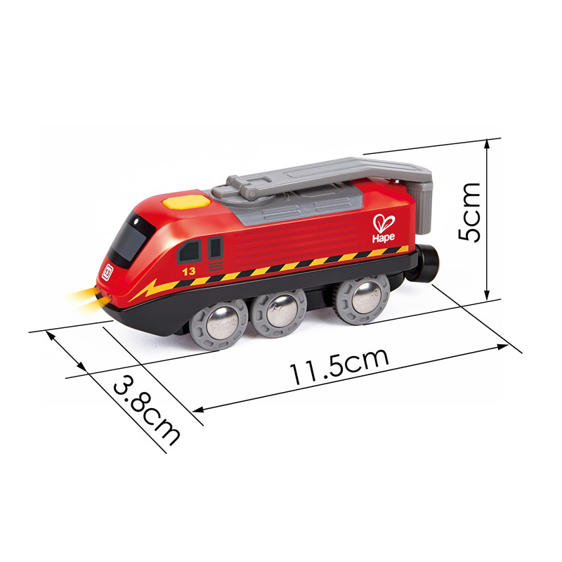 Kereta Powered Crank Hande | Tombol Dioperasikan, Mesin Powered Kinetik Isi Ulang dan Lampu, Mainan Anak-anak untuk Kereta Api, Finishing Merah, Bermain Berkelanjutan untuk Anak-Anak