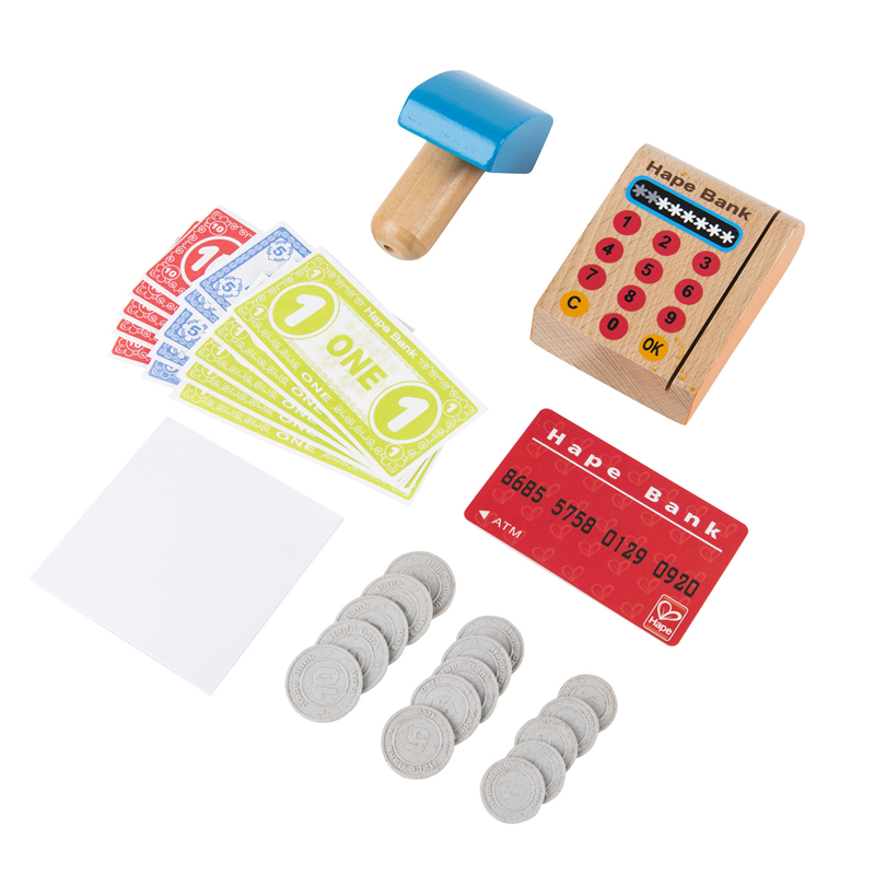 Daftar Checkout HAPE | Kayu Kayu 37 Potong Pretend Play Kasir Set | Dengan fungsi kalkulator