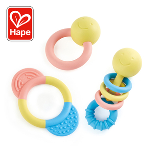 Koleksi Hape Rattle & Teether | 3-Piece Rattle & Tumbuh Gigi Set untuk Bayi, Warna Lembut