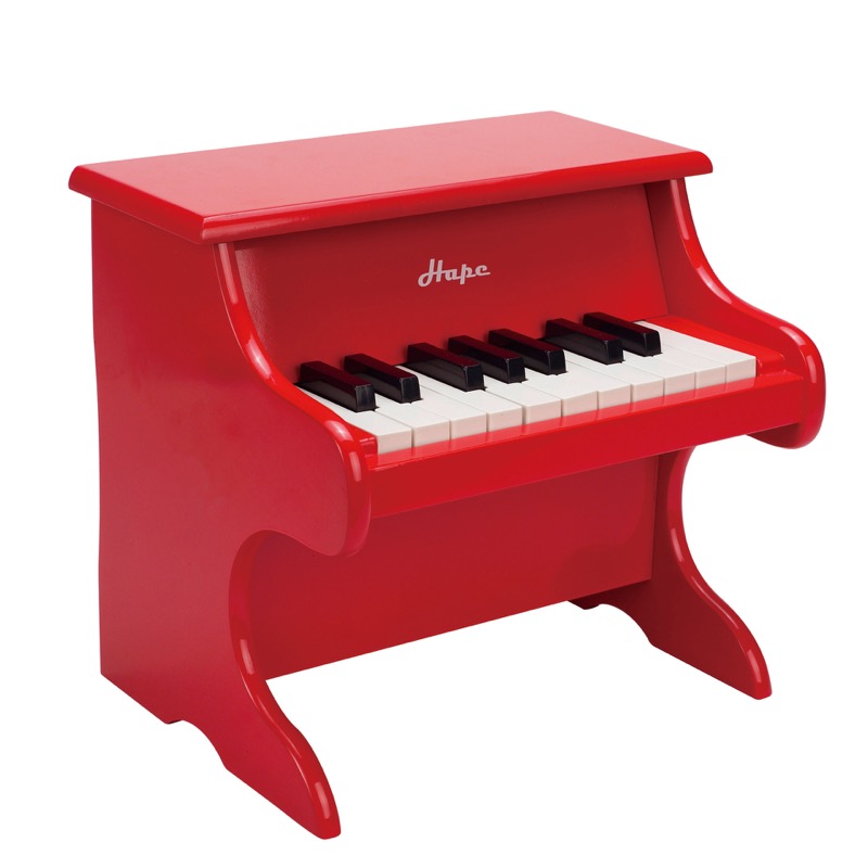 Hape Playful Piano Toy | 18 Kunci Kayu Mini Alat Musik Mainan, Merah