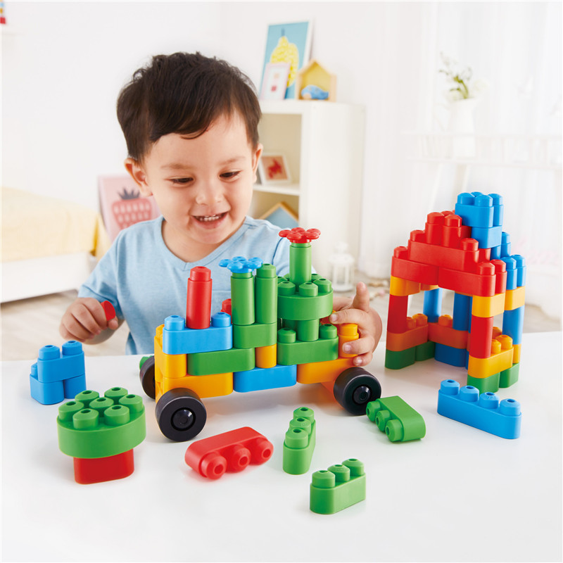Perangkat Pembuat Kreatif Hape PolyM | 80 Piece Building Brick Animal Toy Set dengan STIKER & Aksesoris